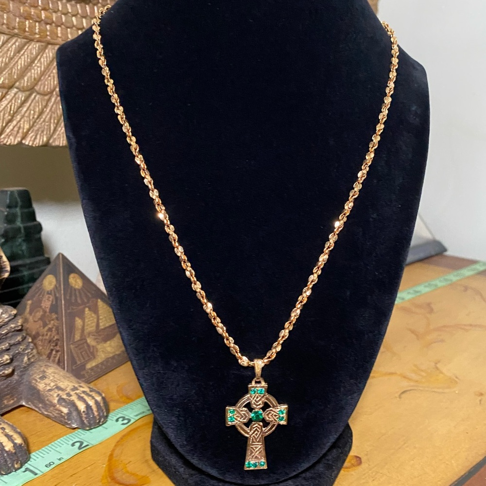 Vintage gold filled Necklace with Celtic cross pendant